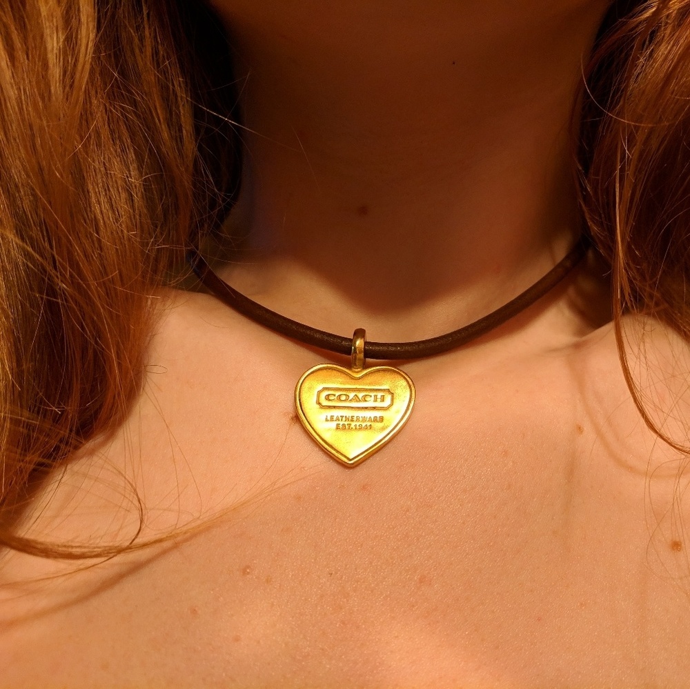 Coach Leather Charm Necklace